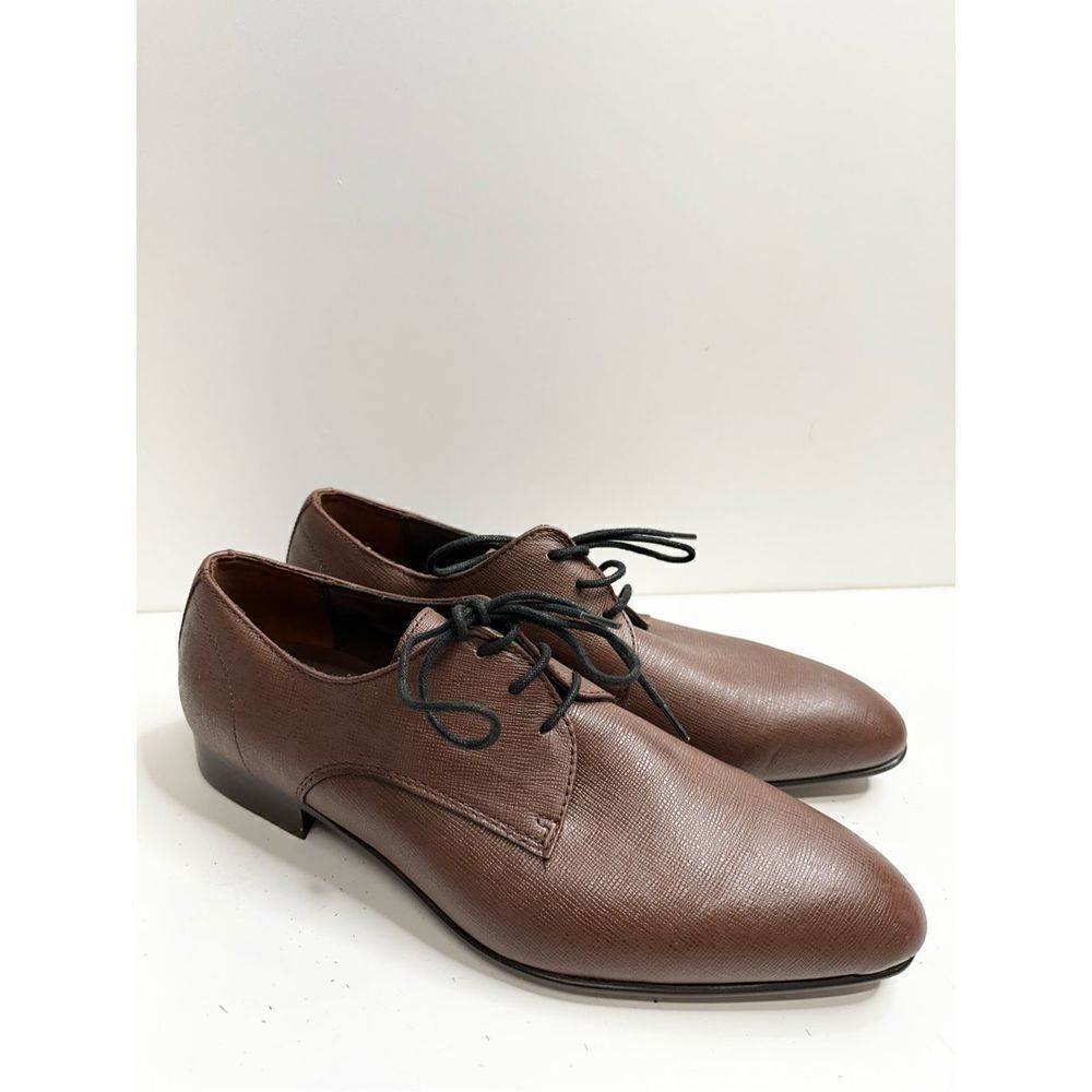 BP Derby Shoes‎ Mens Size 9.5 Brown Textured Leather Plain Toe Shoes NEW